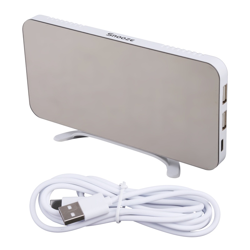 Đồng Hồ LED Hai Cổng Sạc USB Màn Hình LED Kích Thước Lớn