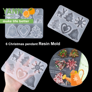 🍊YANN🍊 Festival Supplies Christmas Resin Mold Resin Pendant Silicone Mould Xmas Tree Molds DIY Crafts|Epoxy Jewelry Making Tools Merry Christmas Hanging Tags