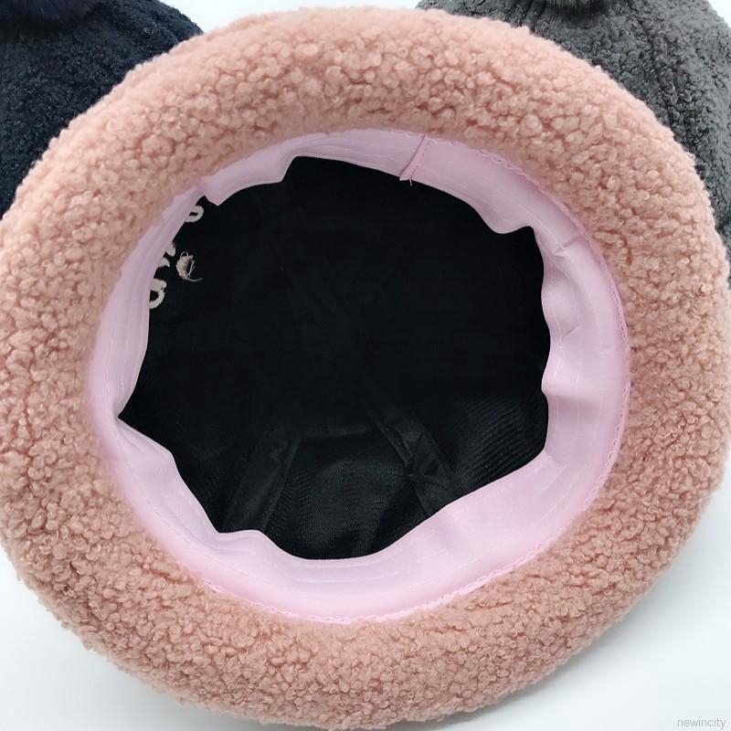 Mũ nhung trùm đầu thiết kế quả pom pom đáng yêu cho bé