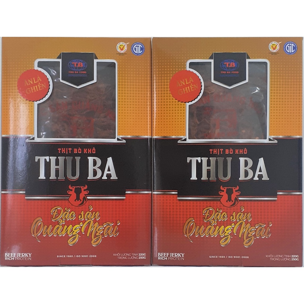 Combo 2 hộp khô bò đặc sản cao cấp làm quà tặng hiệu Thu Ba Quảng Ngãi | BigBuy360 - bigbuy360.vn