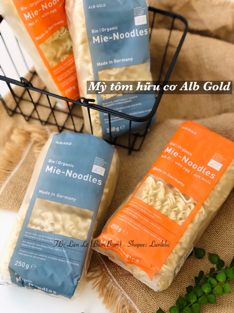 Mì tôm hữu cơ Alb Gold có trứng và không trứng cho bé từ 7-8m - Mì ăn liền