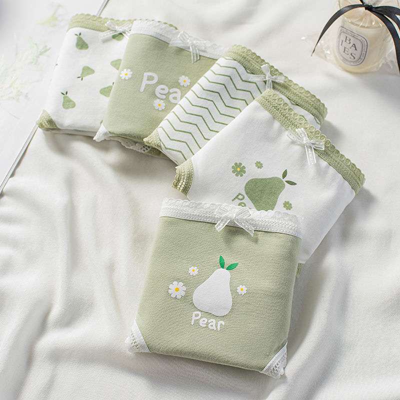 Set 5 quần lót cotton, chip ren nơ cho nữ, quần xì lọt khe không đường may kháng khuẩn sexy dễ thương M21