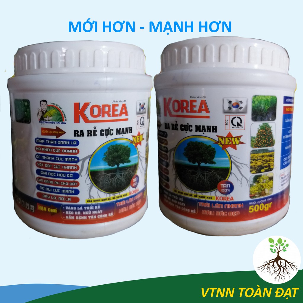 Phân Bón Lá Ra Rễ Cực Mạnh KOREA lọ 500g, Kích rễ ROOTS cho cây trồng