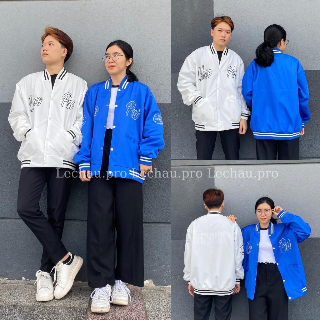 Áo khoác bóng chày nam nữ vải dù 2 lớp thêu Chaopai Bomber varsity unisex form rộng LCH
