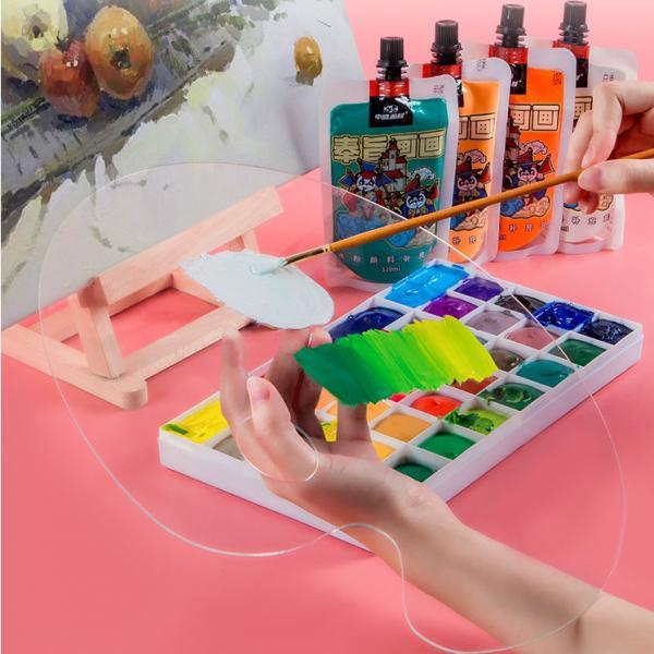 Bảng Pha Màu Acrylic Có Lỗ Ngón Tay Cái / Lỗ Xỏ Ngón Tay Cho Vẽ Tranh Màu Nước Dầu