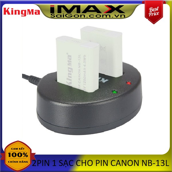 2PIN 1 SẠC KINGMA THAY THẾ CHO PIN CANON NB-13L