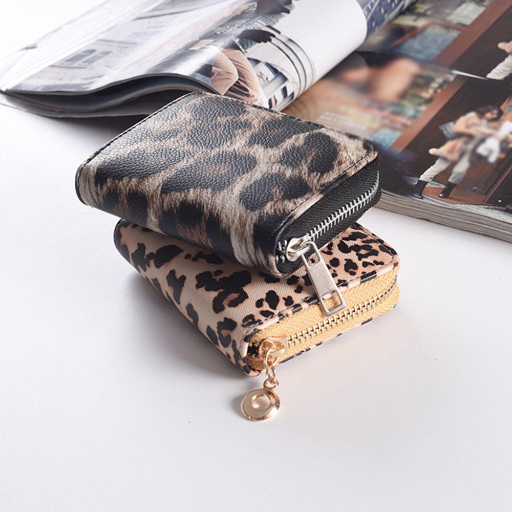 MXGOODS Ví Da PU Ngắn In Họa Tiết Da Báo Thời Trang Cho Nữ