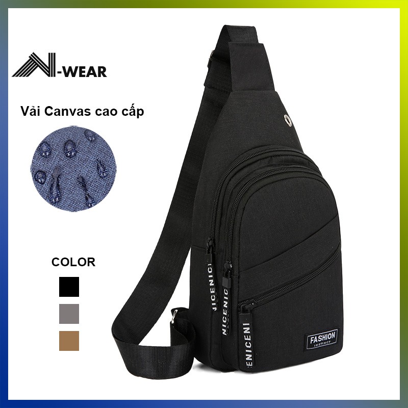 Túi đeo chéo nam TD227 vải Canvas chống thấm nước, túi đeo vai nam đi chơi, đi học, du lịch. | BigBuy360 - bigbuy360.vn