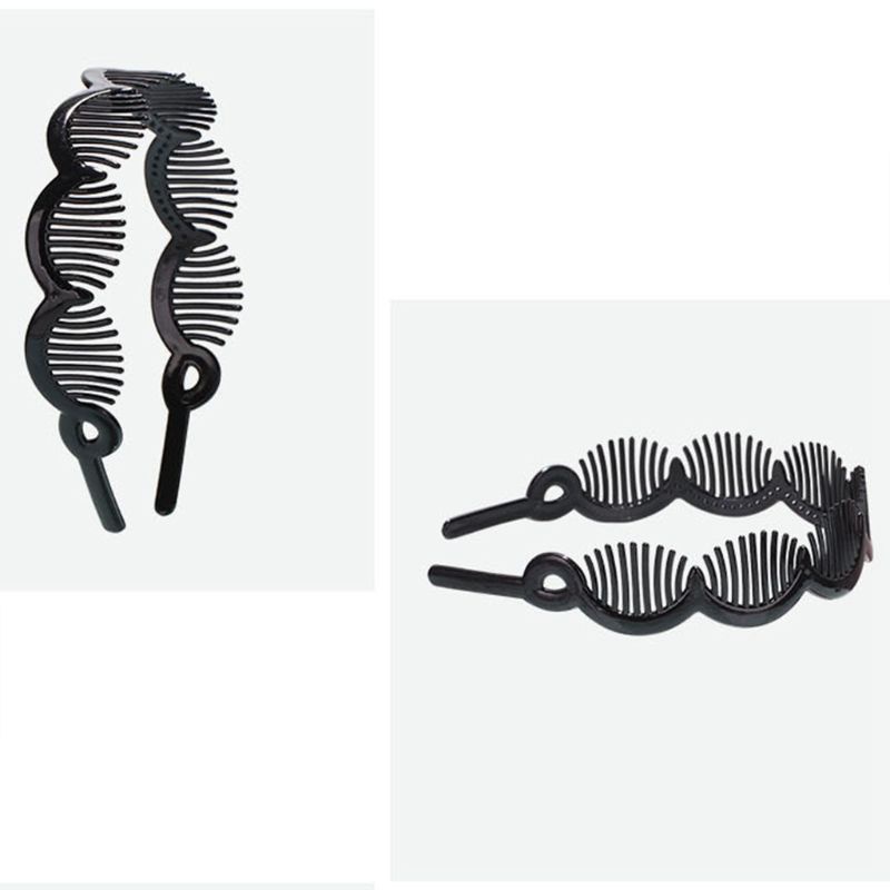 Giá Đỡ Lược Cài Tóc Bằng Nhựa Màu Đen Chống Trượt Tiện Dụng DIY
