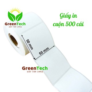 [ Giá Sỉ ] Giấy In Tem Nhiệt 50x50 mm (Tem, decal GHTK) - Cuộn 500 cái