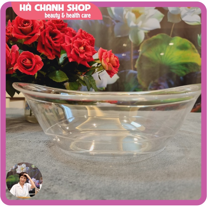 Bát Rửa Mặt Spa Bát Đựng Nước Chậu Rửa Mặt Phong Cách Hàn Quốc Bằng Nhựa Mica Trong Suốt Dày Dặn Đáy Sâu
