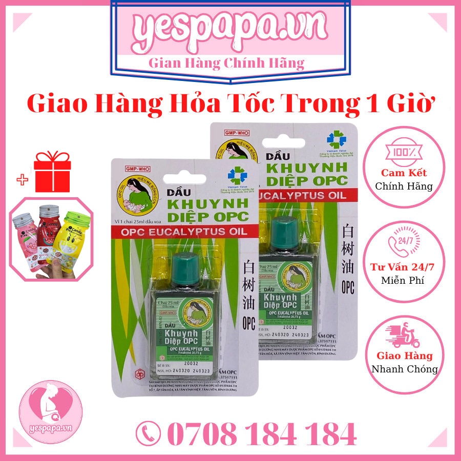 Dầu Khuynh Diệp OPC Việt Nam an toàn cho mẹ và bé chai 25ml Yespapa.vn