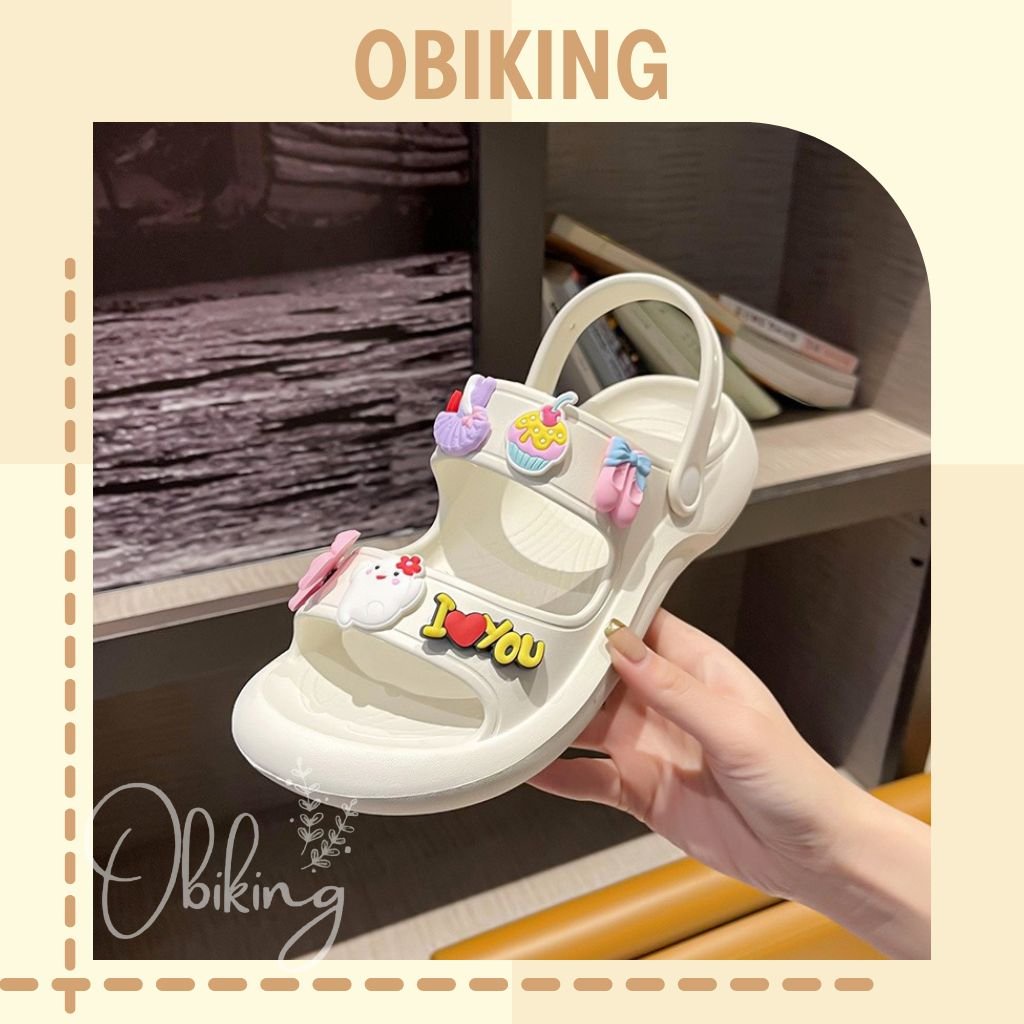 Sandal nữ 3 quai cross đế tăng chiều cao tặng kèm 12 sticker
