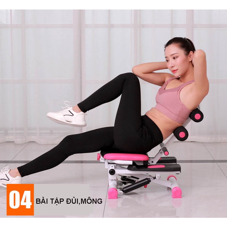 Ghế Tập Bụng Đa Năng Kết Hợp Máy Đi Bộ Trên Không Đại Nam Sport + Kèm 2 Dây Kéo Tập Tay