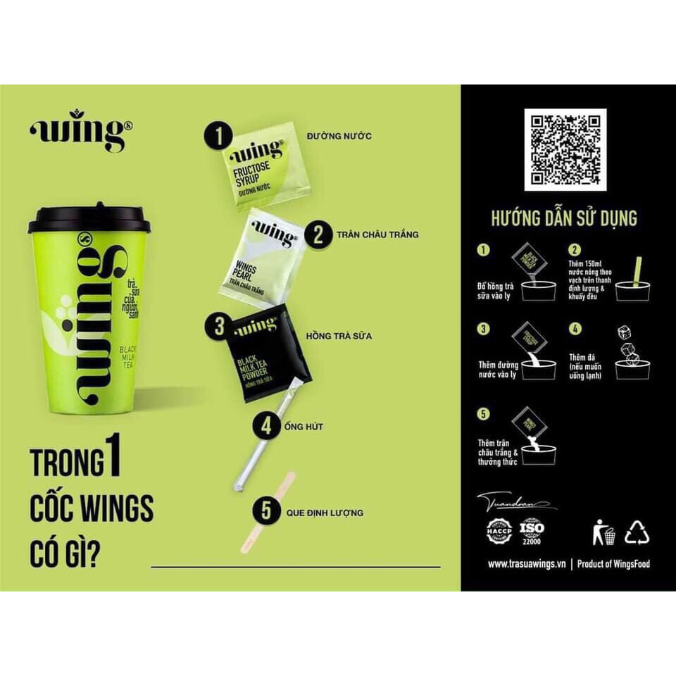 TRÀ SỮA HOÀ TAN WINGS HỘP 5 gói