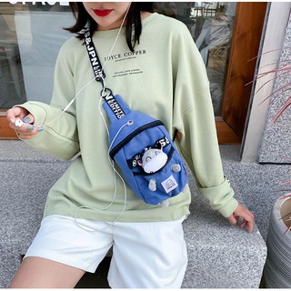 Túi đeo chéo, túi đeo ngực xinh xắn, túi đeo đi học, túi vải canvas đựng đồ đi chơi | Lumin Store