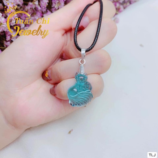 Mặt Dây Chuyền Hồ Ly May Mắn Tình Duyên, Đá Đủ Màu Theo Mệnh