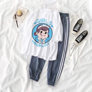 Set áo girls + Jogger line pant