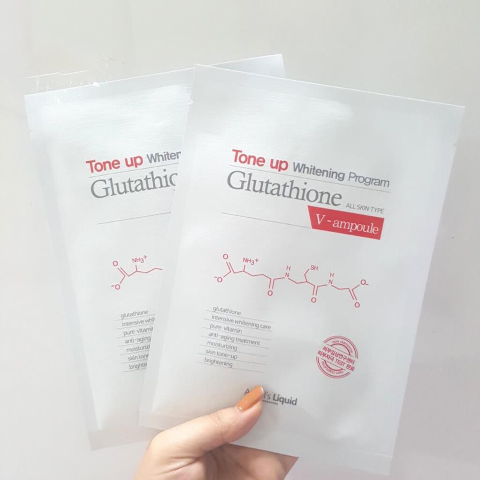 Mặt Nạ Dưỡng Trắng Sáng Da Angel’s Liquid Tone Up Whitening Program Glutathione V-Ampoule Mask 25g - Miss Xinh