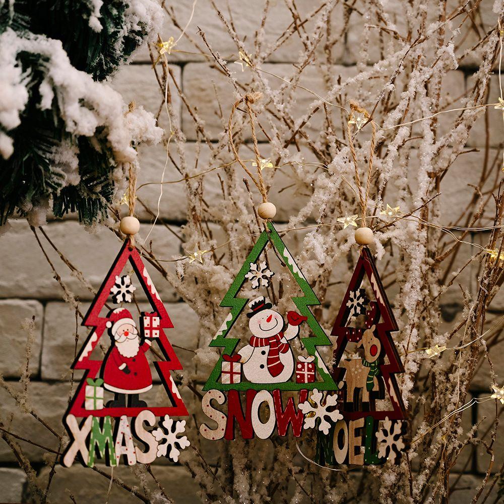 CONOPERY Phụ Kiện Trang Trí Giáng Sinh Bằng Gỗ Sáng Tạo DIY