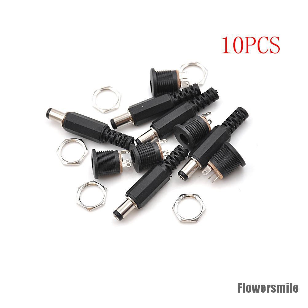 Bộ 10 Đầu Cắm + Phích Cắm Nguồn Dc022 5.5x2.5 mm
