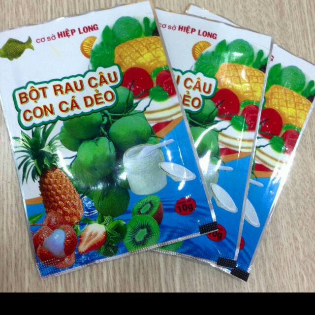 Bột thạch rau câu con cá dẻo.