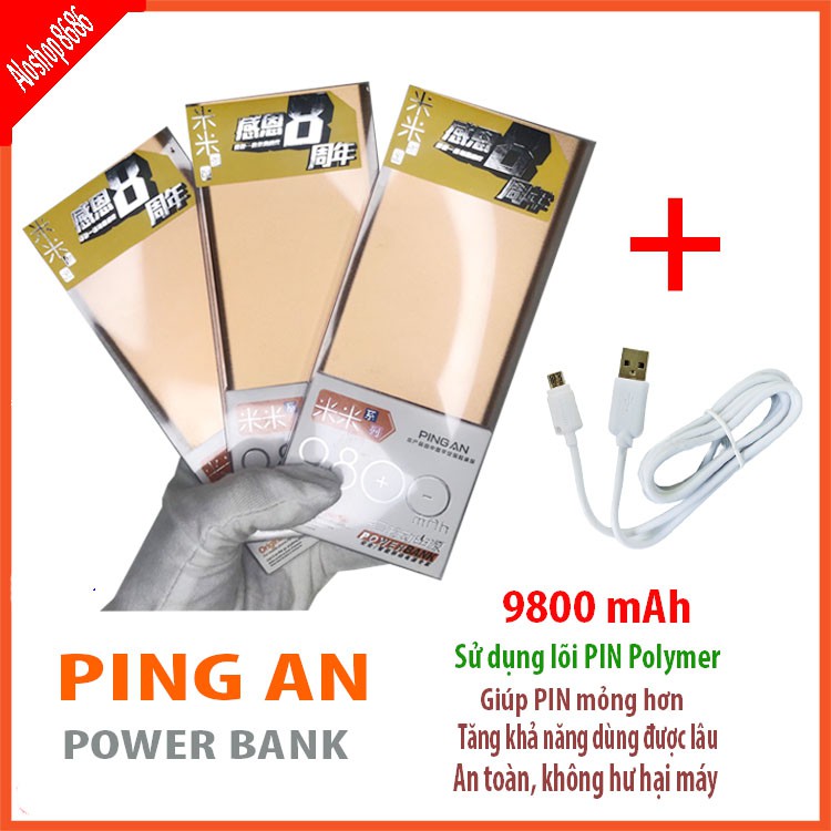 Pin sạc dự phòng PingAn 9800mAh