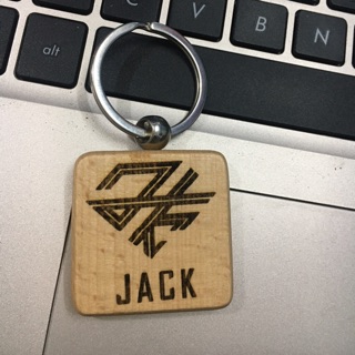 Móc khoá gỗ JACK ( có khắc chữ theo yêu cầu )