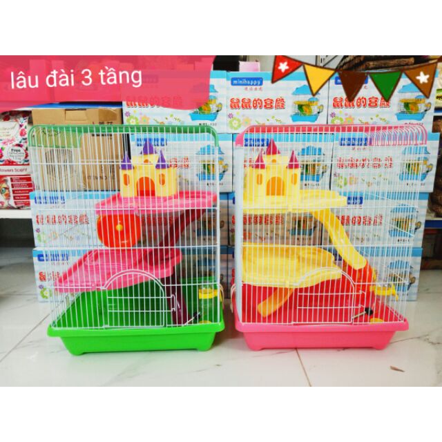 Lồng lâu đài 2 tầng cho hamster