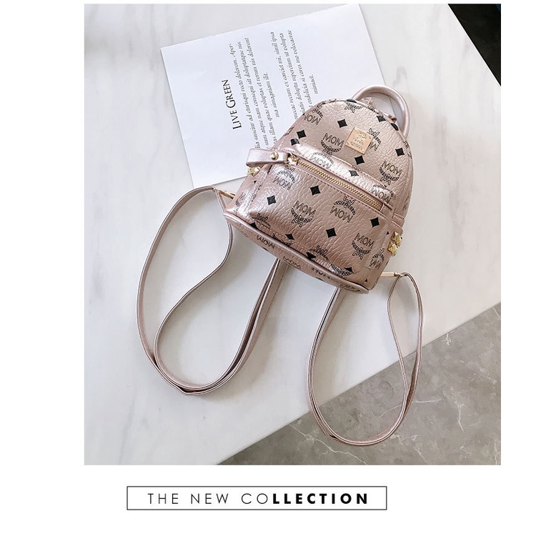 Balo da mini Mom mã Vp71B Sz 18x20 có thể đeo chéo, chất da dày dặn, hàng Quảng Châu nhập khẩu.