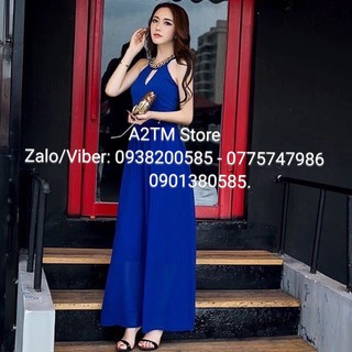 ĐẦM MAXI VOAN CỔ YẾM MÓC XÍCH
