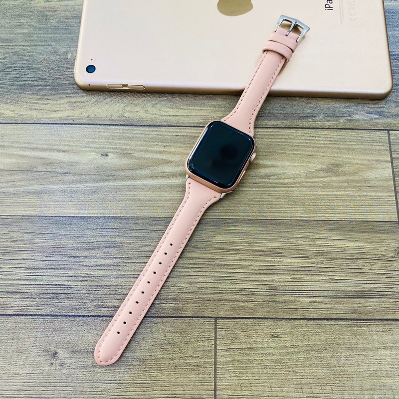 dây da màu hồng bản nhỏ cực xinh dành cho applewatch