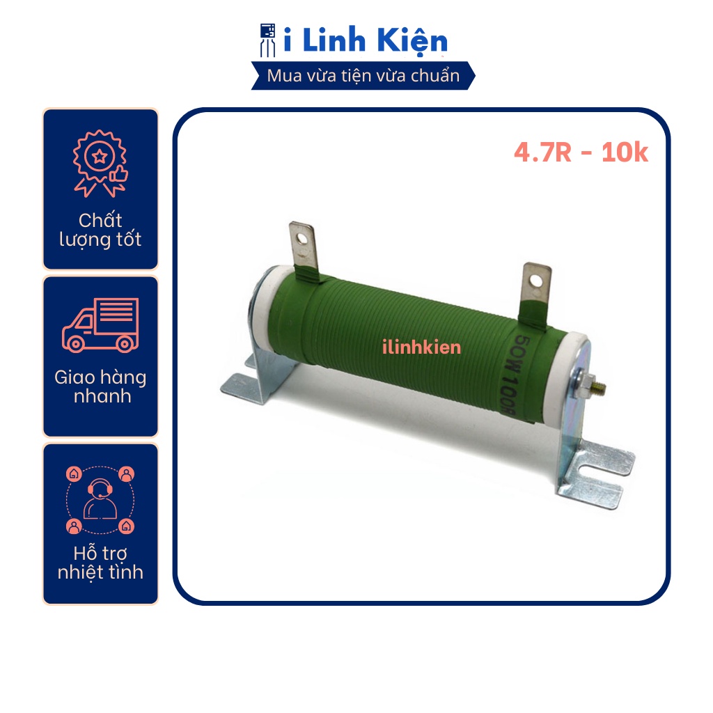 Điện trở dây quấn 50W 10R - 10K 5% chất lượng tốt