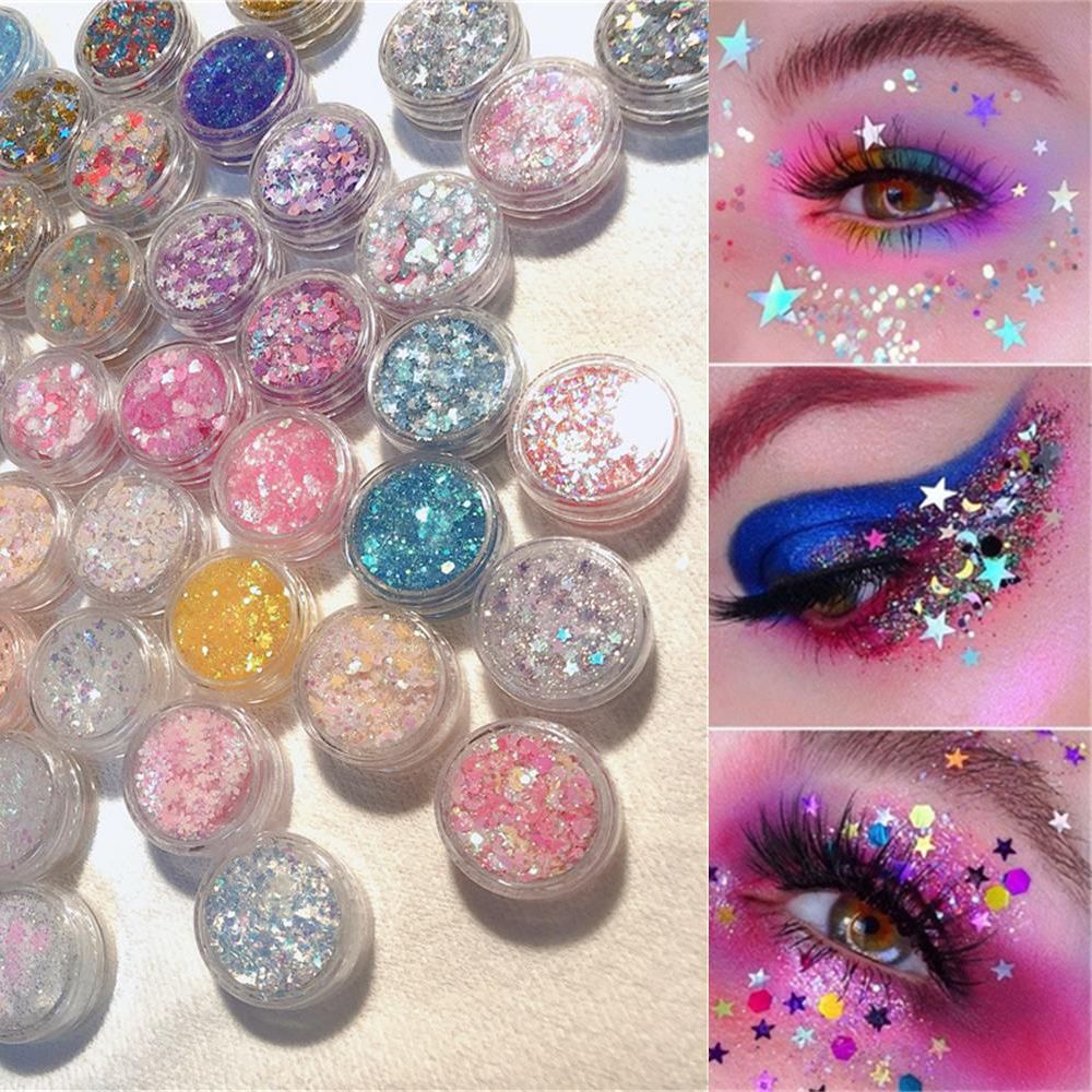 Lucky Bán Chạy Gel Sequin Trang Điểm Mắt / Mặt / Chân Mày Đa Năng Màu Holographic Có Thể Dùng Làm Phấn Mắt/Lông Mày/Trang Điểm Mắt