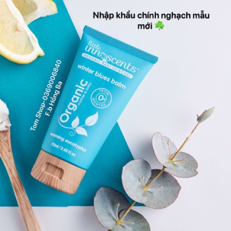 Dầu ấm ngực Organic Little Innoscents Úc nhập khẩu chính ngạch mẫu mới 75ml 0m+