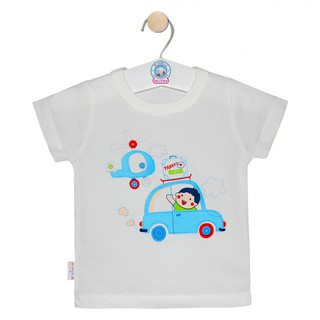 [CAO CẤP][6-30KG] ÁO TAY NGẮN TRẮNG CHO BÉ HELLO B&B (thun cotton 100%)