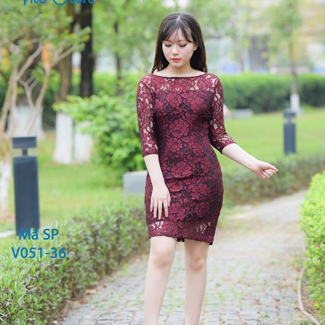 Váy ren tay lỡ body cao cấp nữ V051