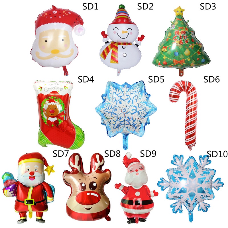 Tmdbyx Bong bóng lá nhôm hình vớ ông già noel trang trí cây thông giáng sinh