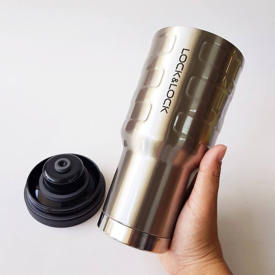 Ly giữ nhiệt Lock&amp;Lock Metal Bumper Tumbler LHC4140SLV 580ml (Bạc)