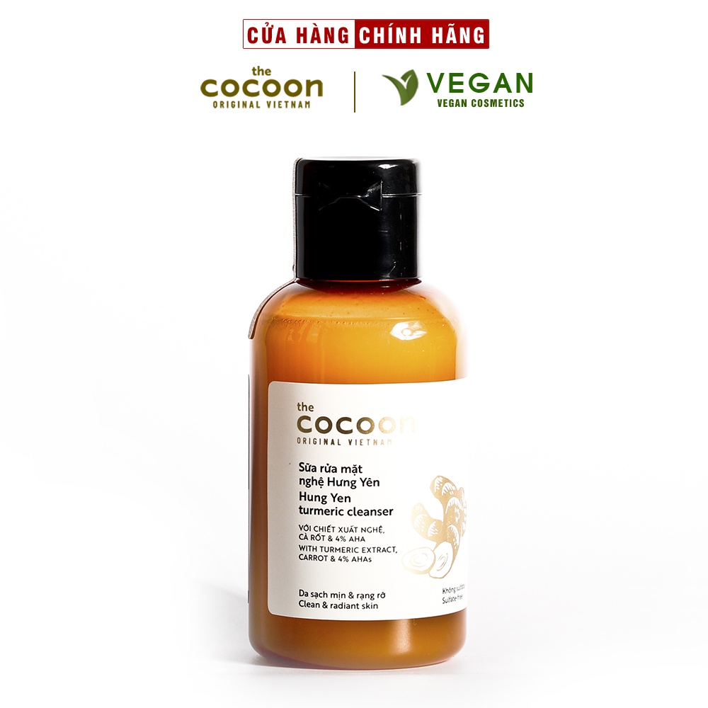 Sữa rửa mặt nghệ Hưng Yên cocoon 140ml sáng mịn da Thuần Chay