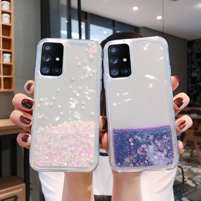 Ốp Điện Thoại Dẻo Trong Suốt Có Nước Kim Tuyến Cho Samsung Galaxy A01 A10S A10 A11 A12 A20 A21 A21S A30 A31 A41 A51 A71 A81 A91 M11 M12
