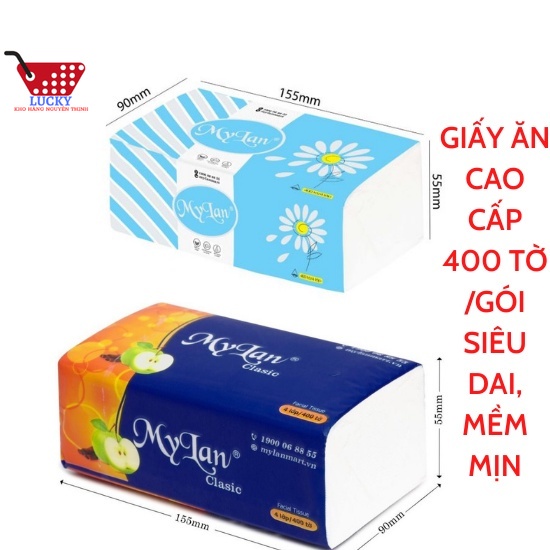 [Vip] Gói Giấy Ăn, Giấy Rút Mylan Cao Cấp 4 Lớp, Siêu Dai, Mềm Mịn, 100% Không Chất Tẩy Trắng