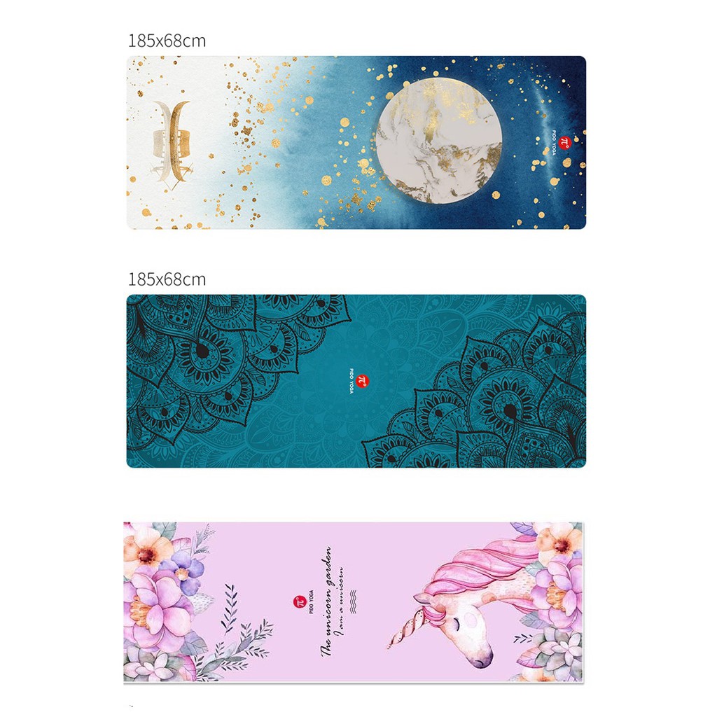 Khăn trải thảm, Khăn lót thảm YOGA Cao Cấp họa tiết PIDO Bám dính chắc - Tặng kèm túi đựng