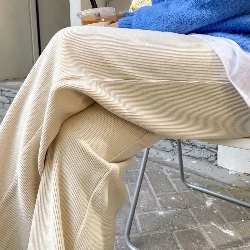 Quần sớ nhung cạp chun ống rộng suông dài