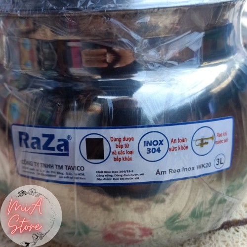 Ấm đun nước reo Inox 304 RaZa - 3L