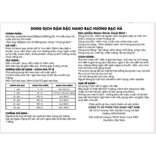 [MUA 1 TẶNG 1] Dung dịch NANO SILVER COOL MINT Táo xanh