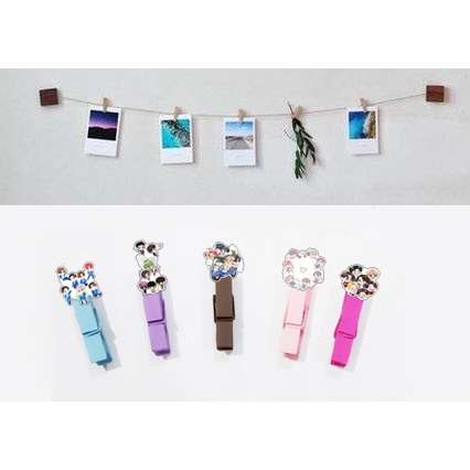 Kẹp ảnh GOT7 ITZY MAMAMOO KAG37 combo 5 kẹp kèm dây treo 1m5 idol kpop