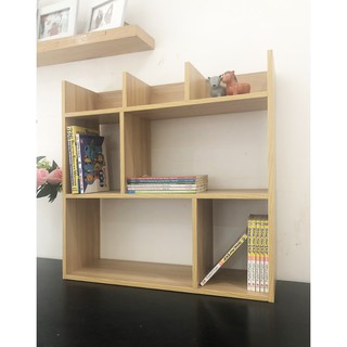 Kệ sách để bàn LUNA vân gỗ side L