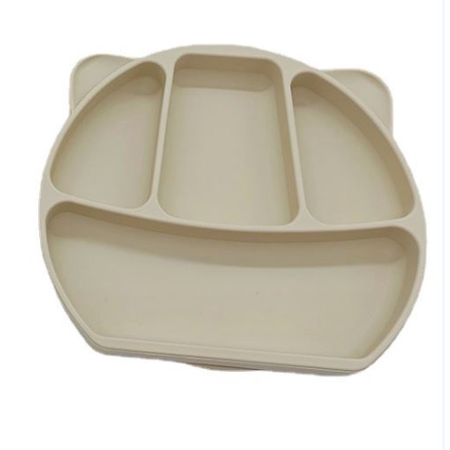 Bộ Khay Ăn Dặm Silicon 4 Ngăn Có Đế Hít Chống Đổ