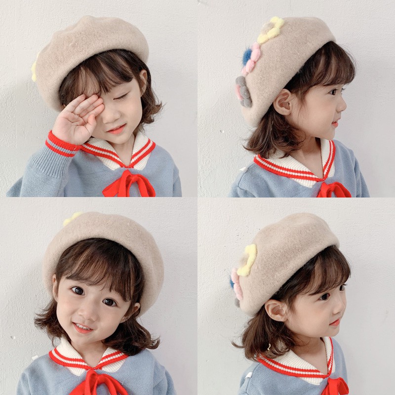 Mũ Beret Thời Trang Xinh Xắn Cho Bé Gái